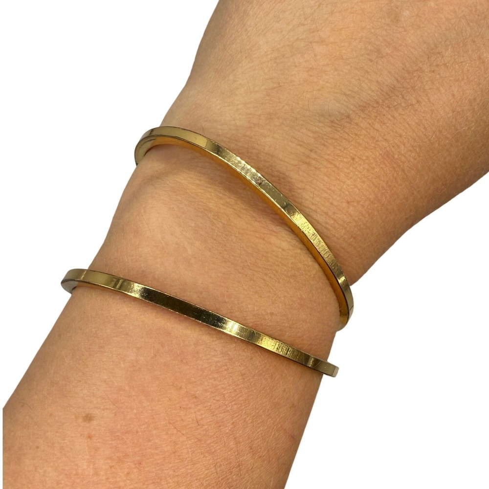 Jenny Bird Gold Tone Minimalist Modern Double Band Cuff Bracelet